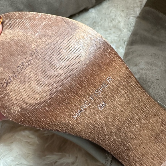 Marc Fisher Leather/Suede Wide Calf Over Knee Boots Editer Olive Taupe - Sz 8.5 - Picture 6 of 9